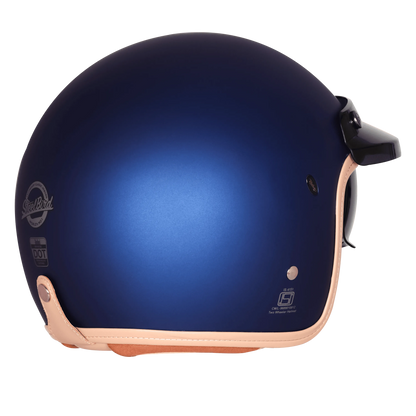 Steelbird Sbh 68 Vintage Armada Blue Half Face Helmet