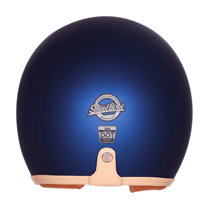 Steelbird Sbh 68 Vintage Armada Blue Half Face Helmet