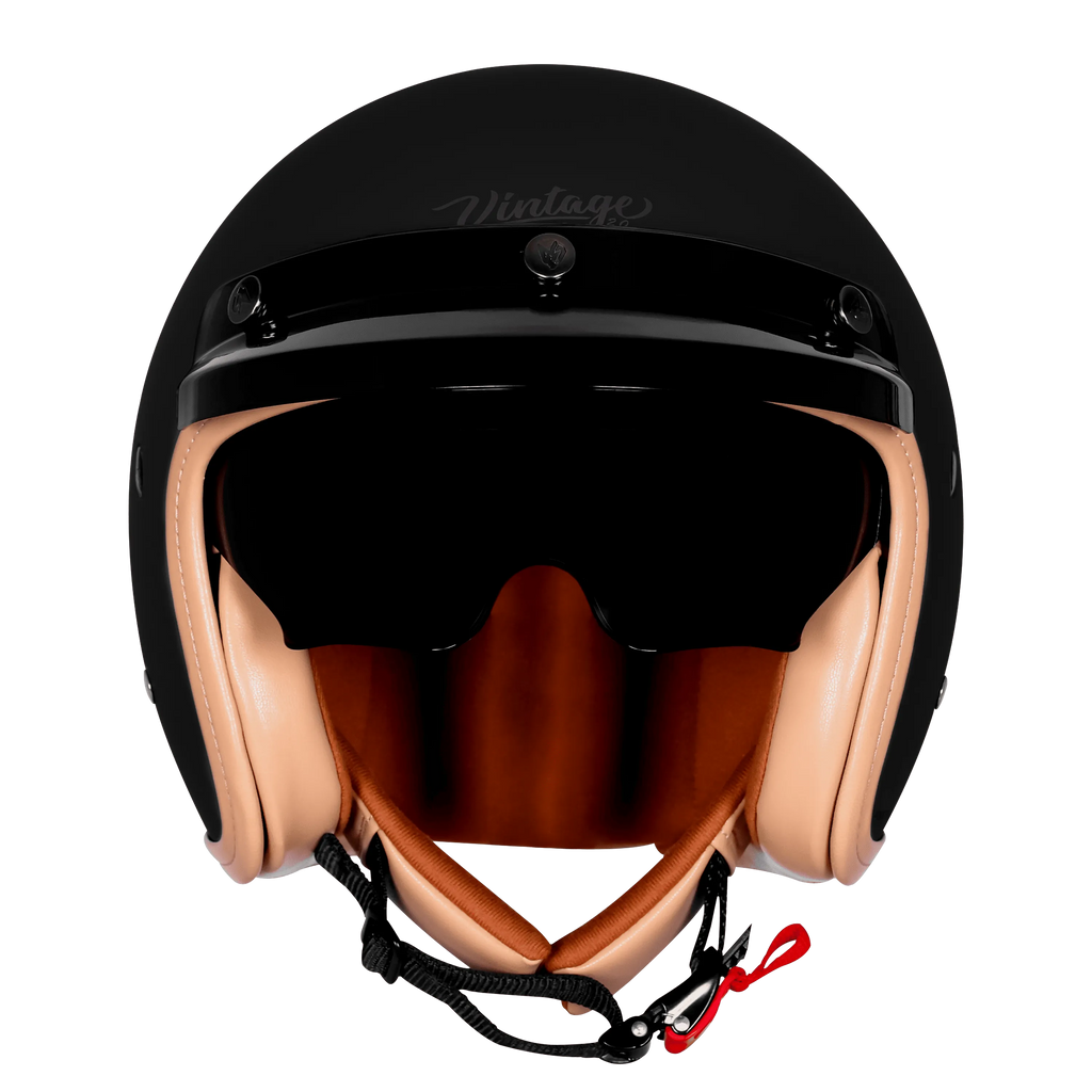 Steelbird Sbh 68 Vintage Black Half Face Helmet