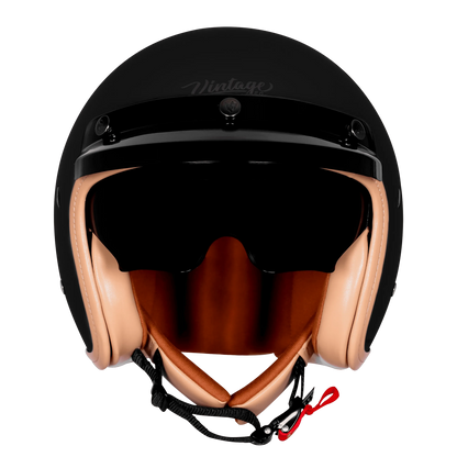 Steelbird Sbh 68 Vintage Black Half Face Helmet