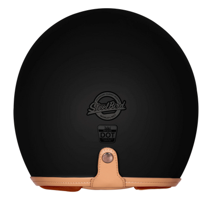 Steelbird Sbh 68 Vintage Black Half Face Helmet