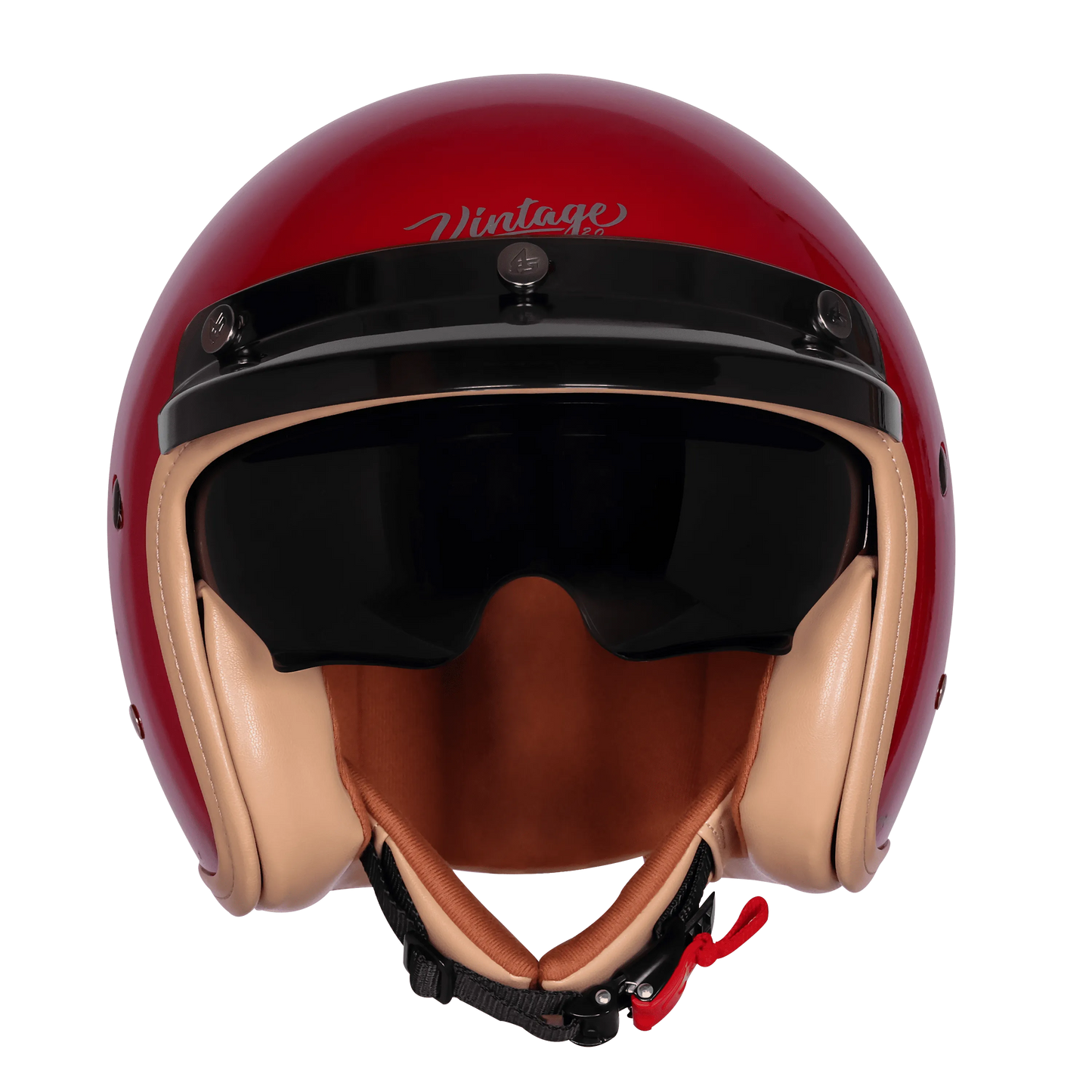 Steelbird Sbh 68 Vintage Cherry Red Half Face Helmet