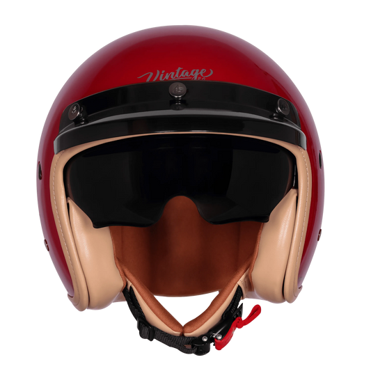 Steelbird Sbh 68 Vintage Cherry Red Half Face Helmet