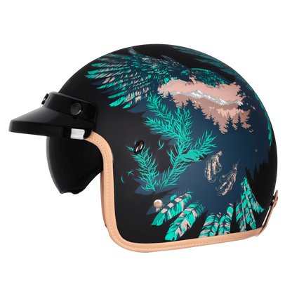 Steelbird Sbh 68 Vintage Dot 2.0 Eagle Black With Green
