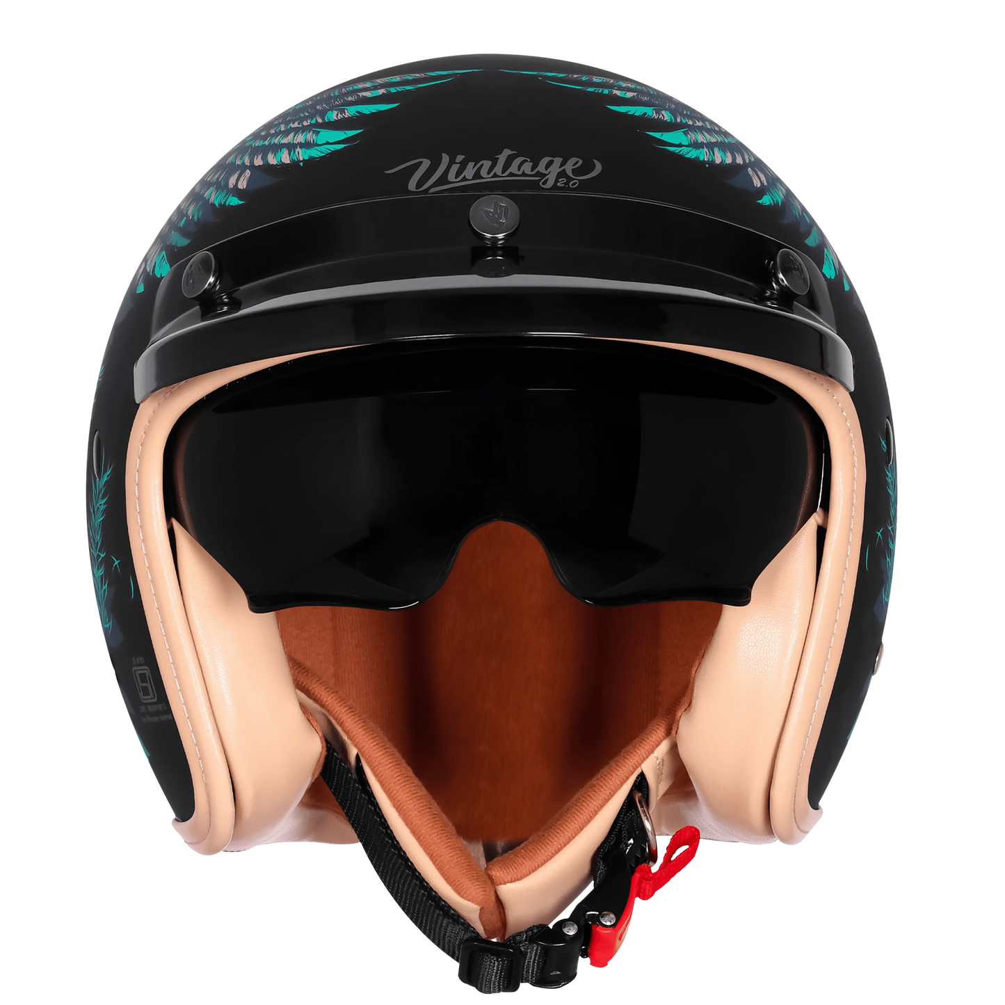 Steelbird Sbh 68 Vintage Dot 2.0 Eagle Black With Green