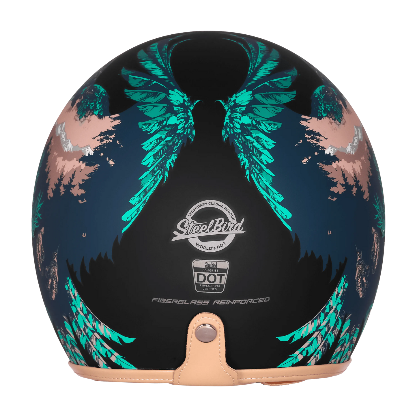 Steelbird Sbh 68 Vintage Dot 2.0 Eagle Black With Green