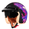 Steelbird Sbh 68 Vintage Dot 2,0 Eagle Black With Pink Half Face Helmet