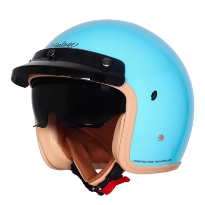 Steelbird Sbh 68 Vintage Jazz Blue Half Face Helmet