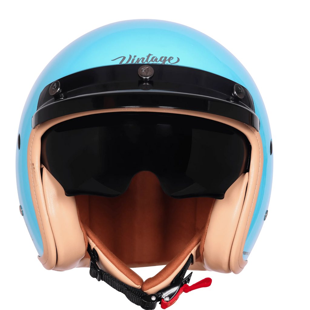 Steelbird Sbh 68 Vintage Jazz Blue Half Face Helmet
