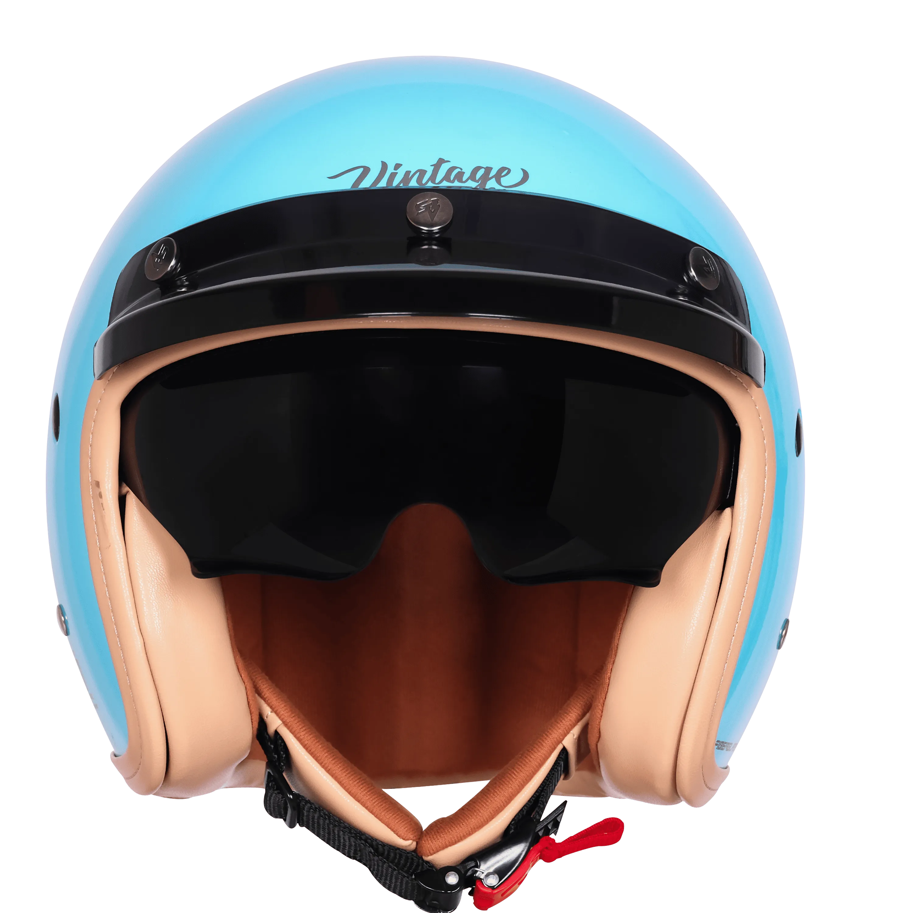 Steelbird Sbh 68 Vintage Jazz Blue Half Face Helmet