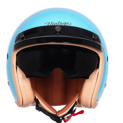 Steelbird Sbh 68 Vintage Jazz Blue Half Face Helmet