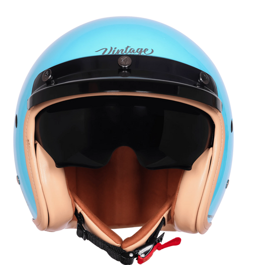 Steelbird Sbh 68 Vintage Jazz Blue Half Face Helmet