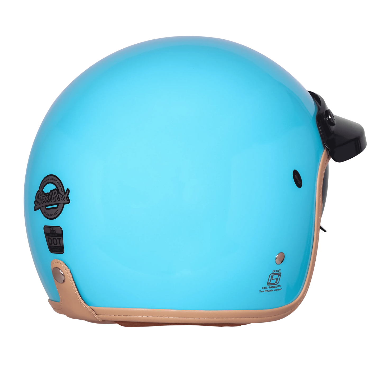 Steelbird Sbh 68 Vintage Jazz Blue Half Face Helmet