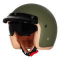 Steelbird Sbh 68 Vintage Matt Battle Green Half Face Helmet