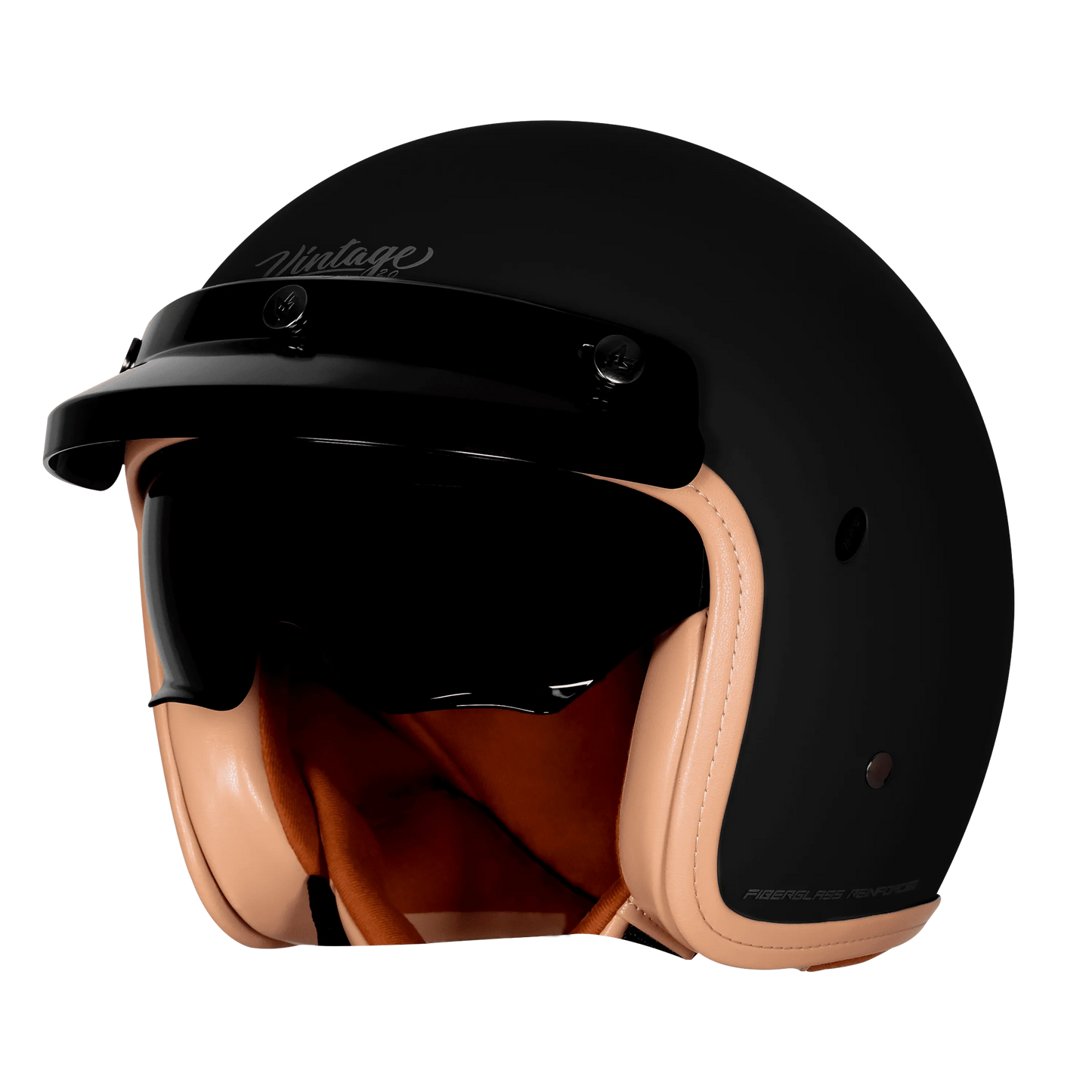 Steelbird Sbh 68 Vintage Matt Black Half Face Helmet