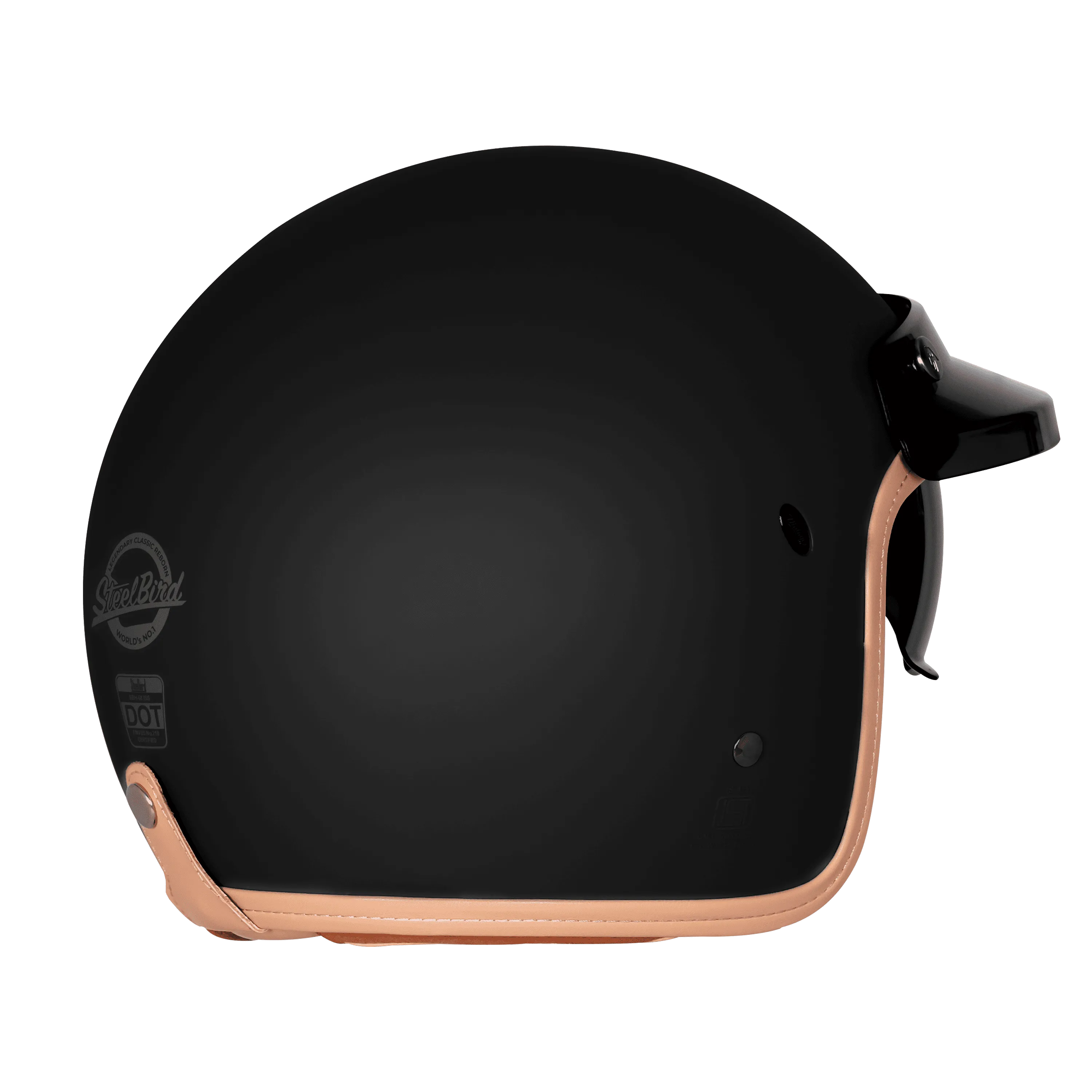 Steelbird Sbh 68 Vintage Matt Black Half Face Helmet