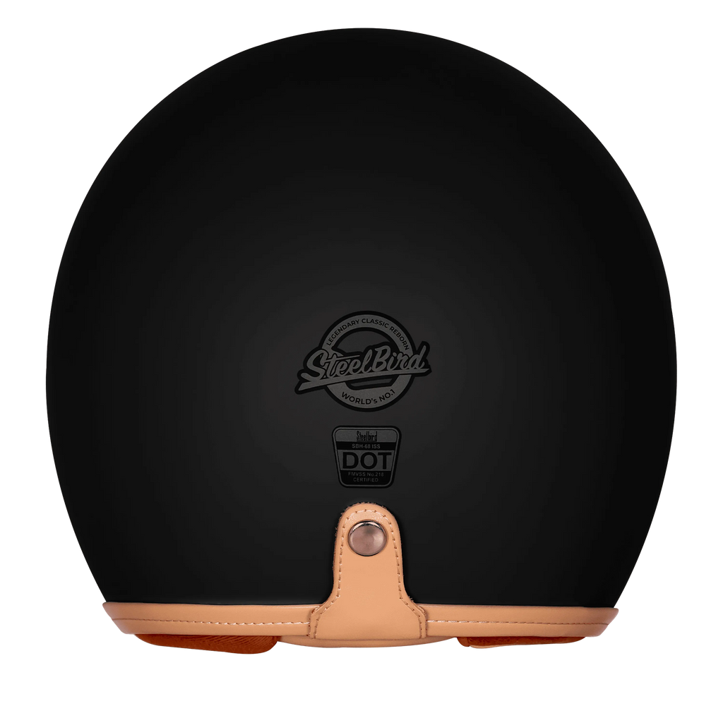 Steelbird Sbh 68 Vintage Matt Black Half Face Helmet