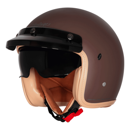 Steelbird Sbh 68 Vintage Matt Brown Half Face Helmet