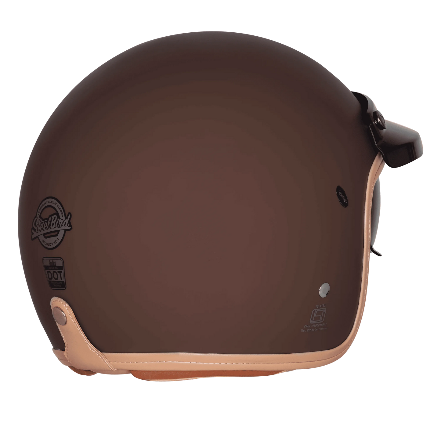 Steelbird Sbh 68 Vintage Matt Brown Half Face Helmet