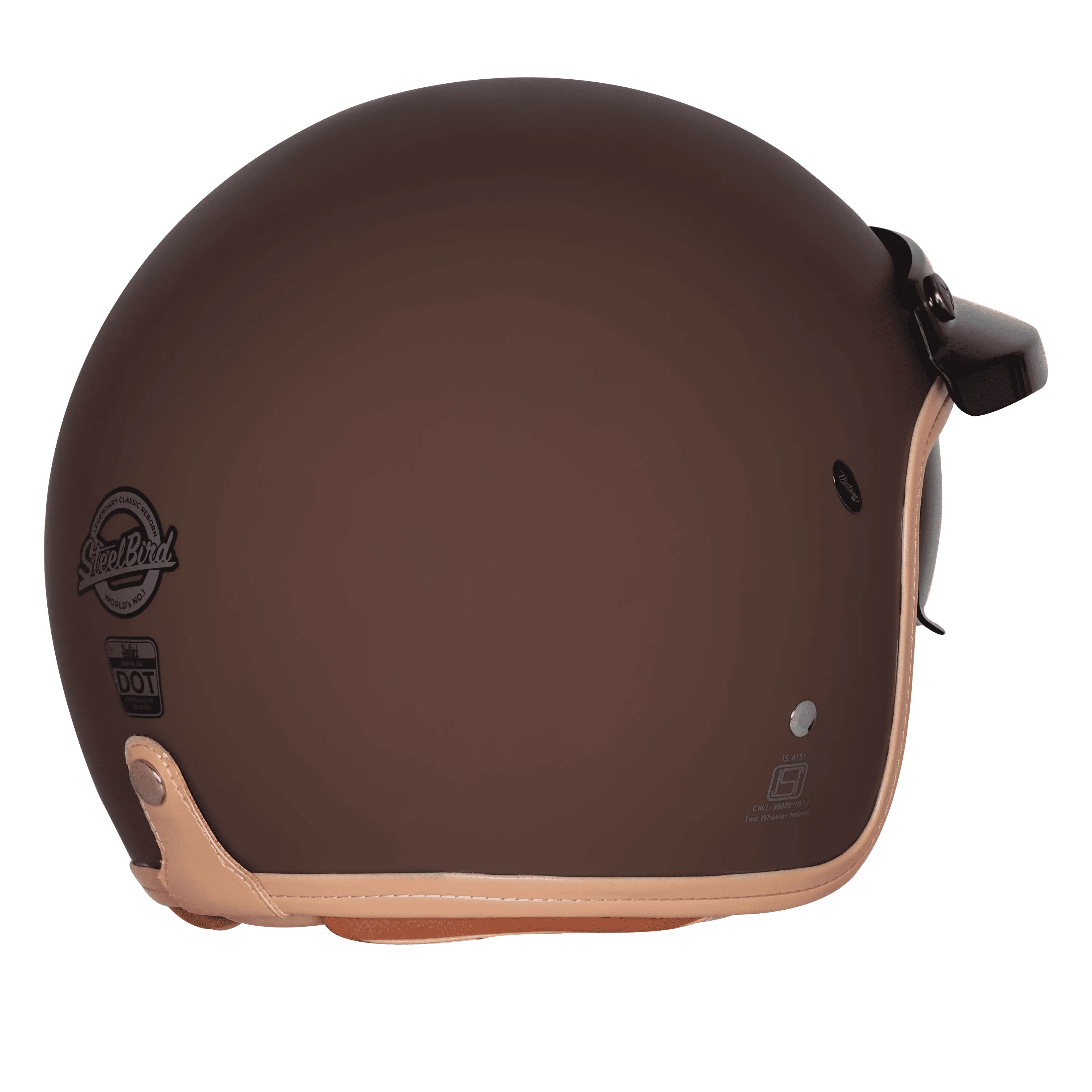 Steelbird Sbh 68 Vintage Matt Brown Half Face Helmet