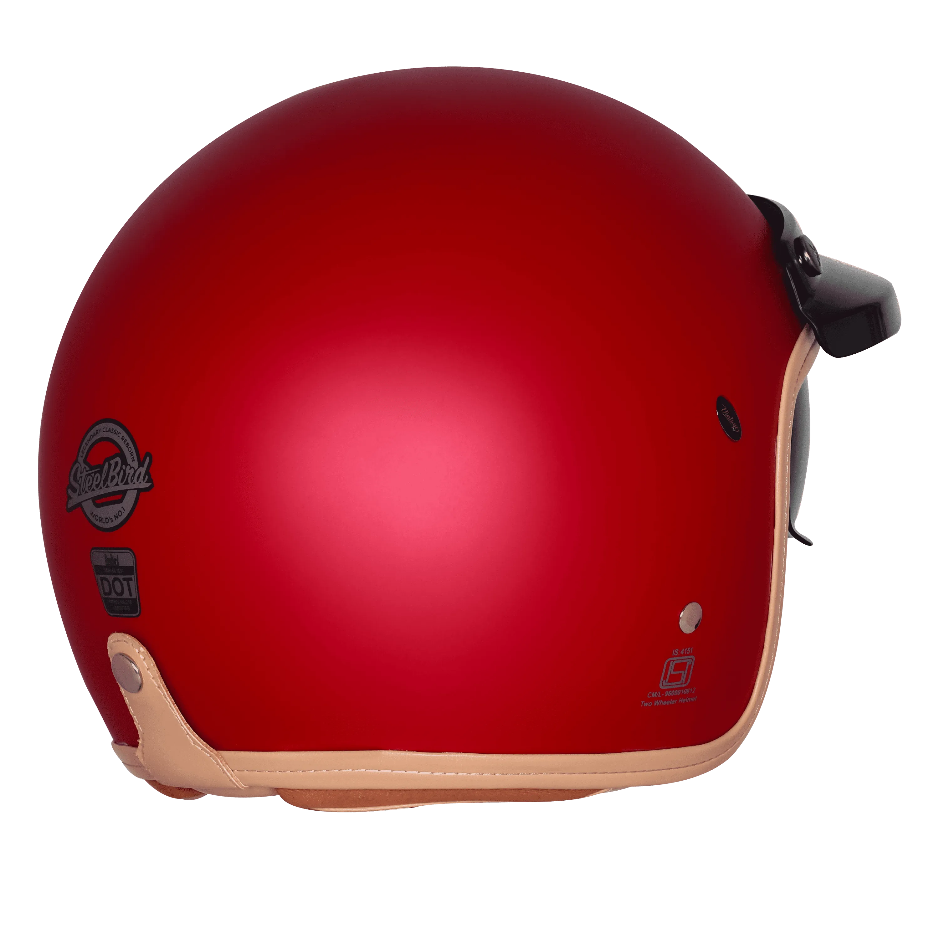 Steelbird Sbh 68 Vintage Matt Maroon Half Face Helmet