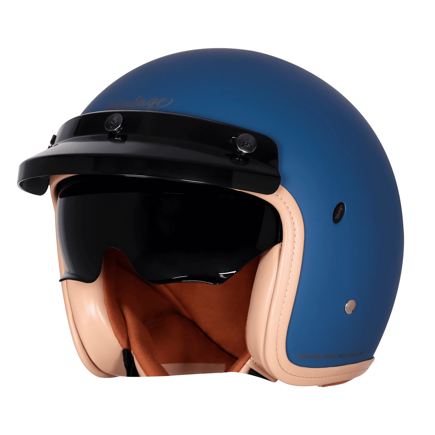 Steelbird Sbh 68 Vintage Matt Squadron Blue Half Face Helmet