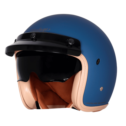Steelbird Sbh 68 Vintage Matt Squadron Blue Half Face Helmet