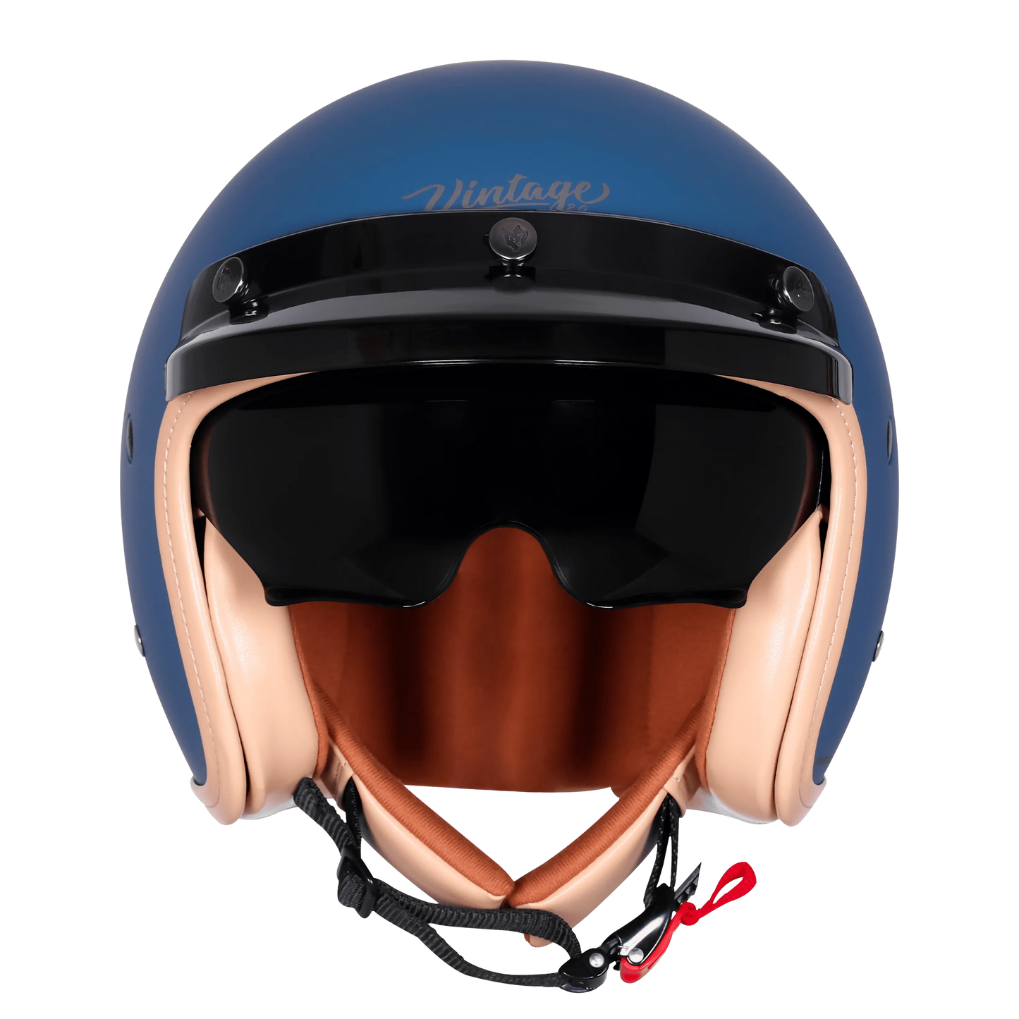 Steelbird Sbh 68 Vintage Matt Squadron Blue Half Face Helmet