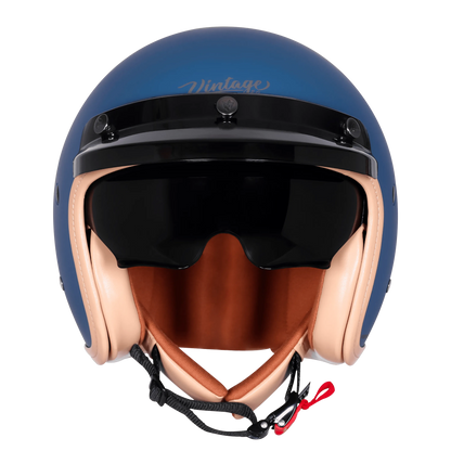 Steelbird Sbh 68 Vintage Matt Squadron Blue Half Face Helmet