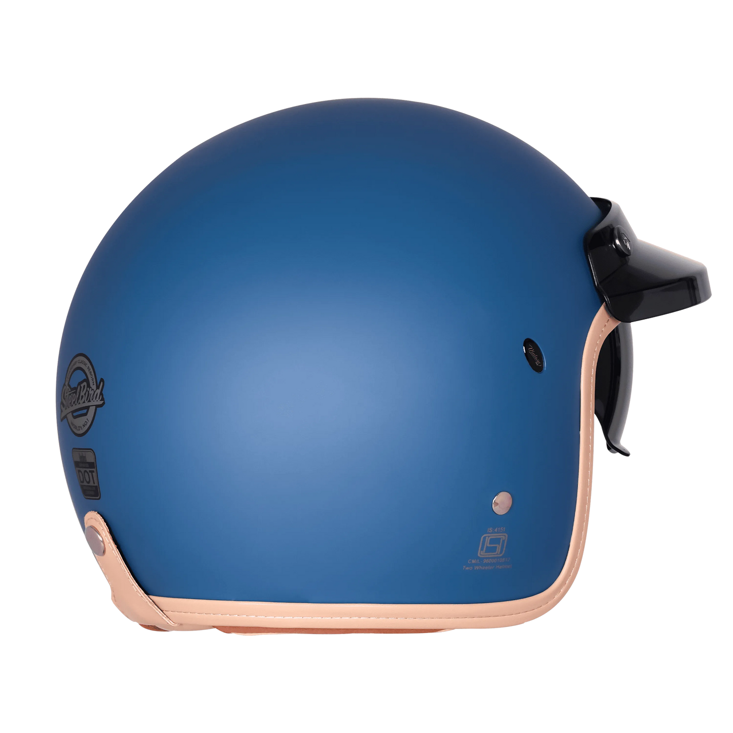 Steelbird Sbh 68 Vintage Matt Squadron Blue Half Face Helmet