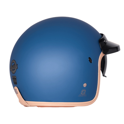Steelbird Sbh 68 Vintage Matt Squadron Blue Half Face Helmet