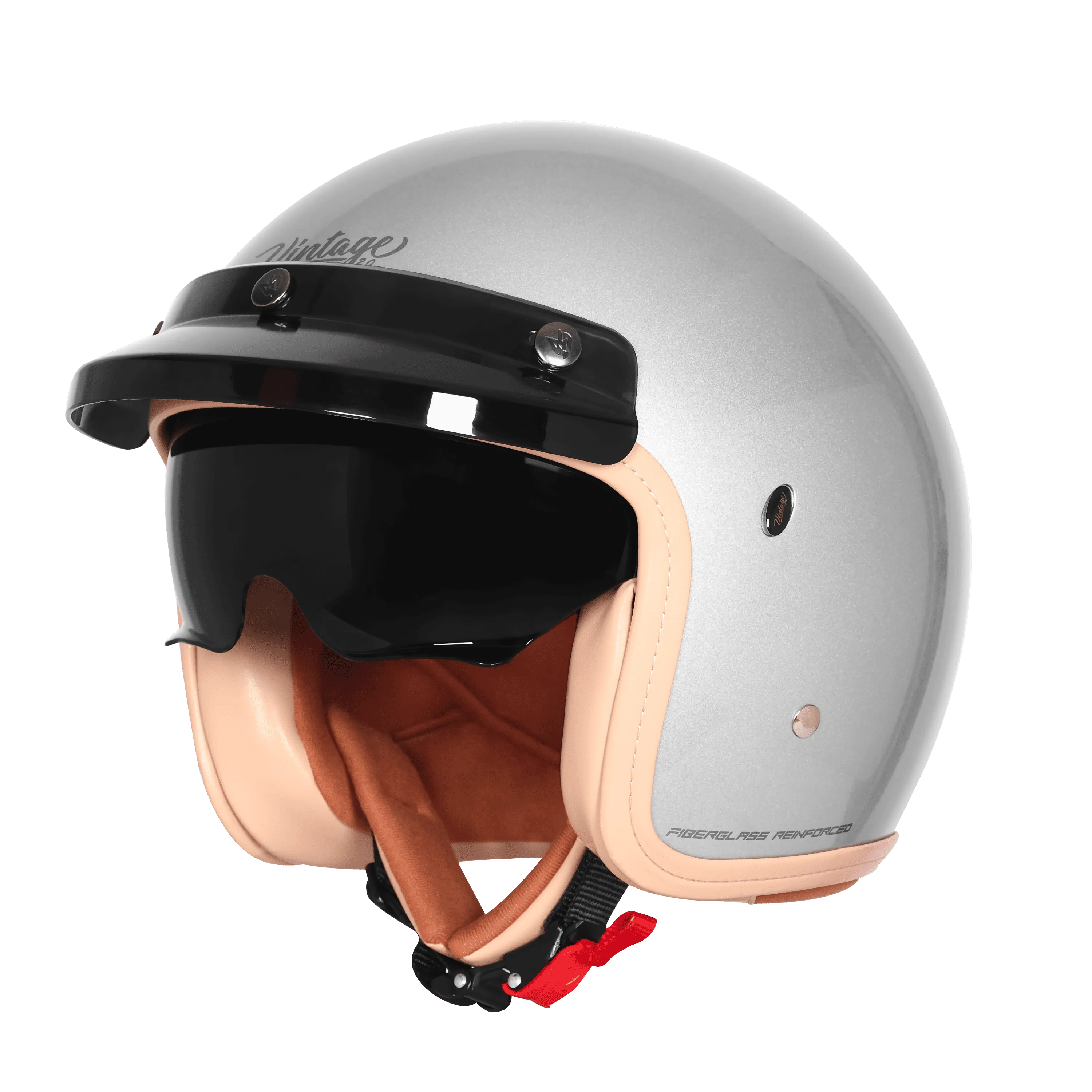Steelbird Sbh 68 Vintage Silver Half Face Helmet