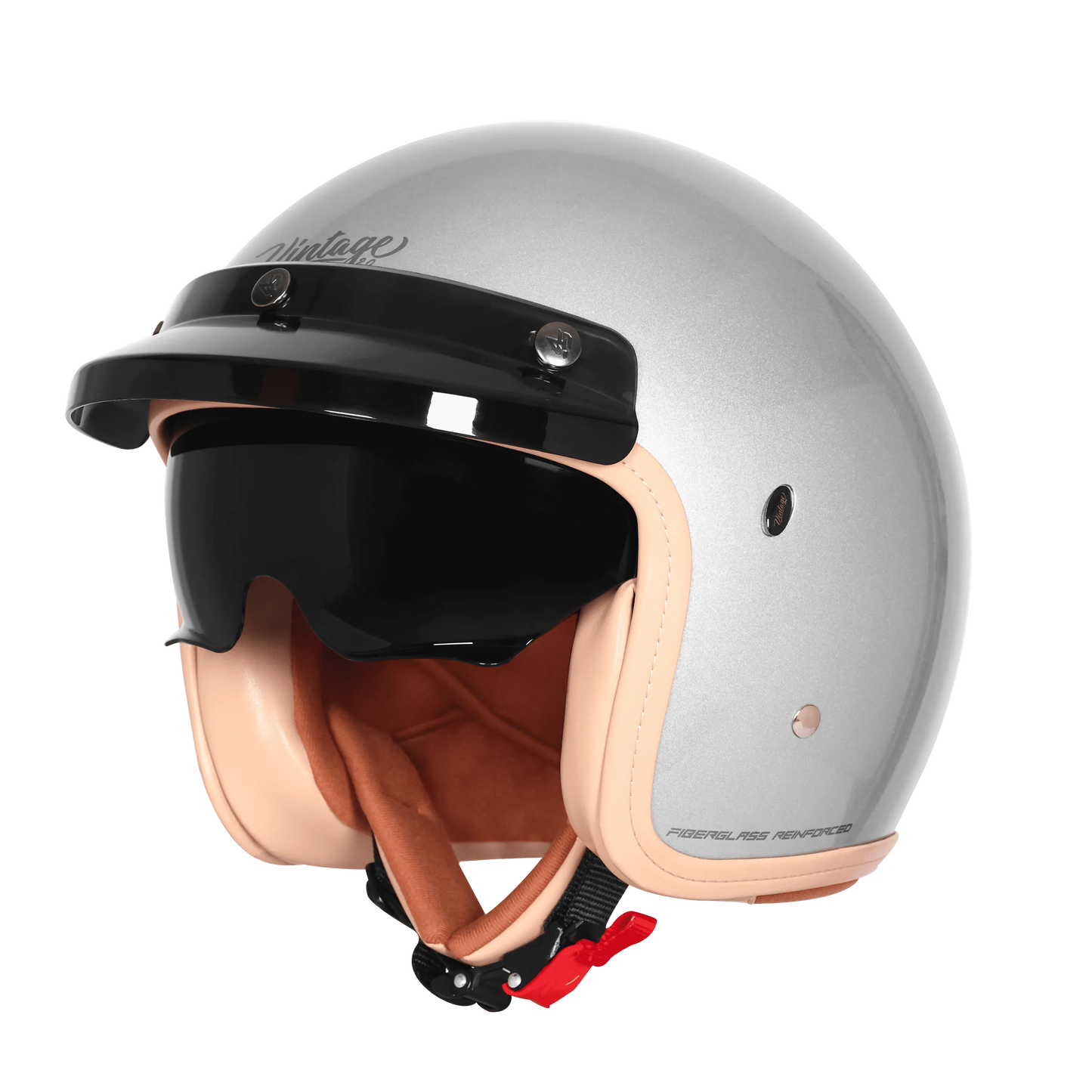 Steelbird Sbh 68 Vintage Silver Half Face Helmet