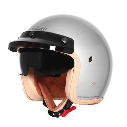 Steelbird Sbh 68 Vintage Silver Half Face Helmet