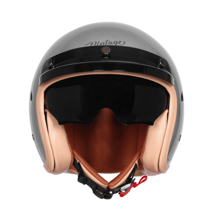 Steelbird Sbh 68 Vintage Silver Half Face Helmet