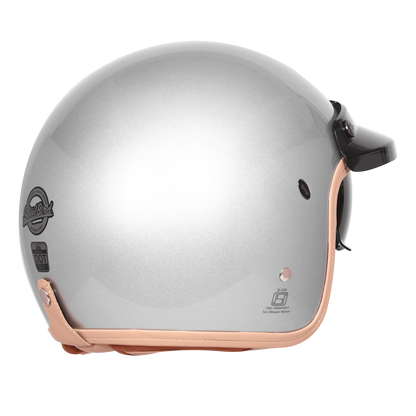 Steelbird Sbh 68 Vintage Silver Half Face Helmet