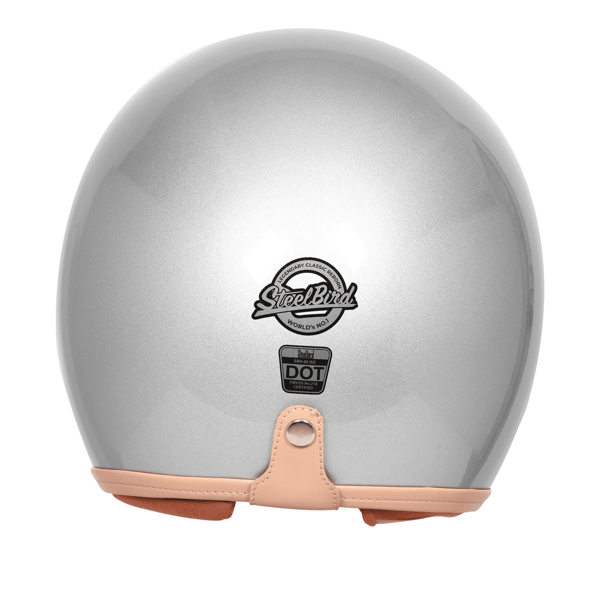 Steelbird Sbh 68 Vintage 2.0 Glossy Silver Half Face Helmet