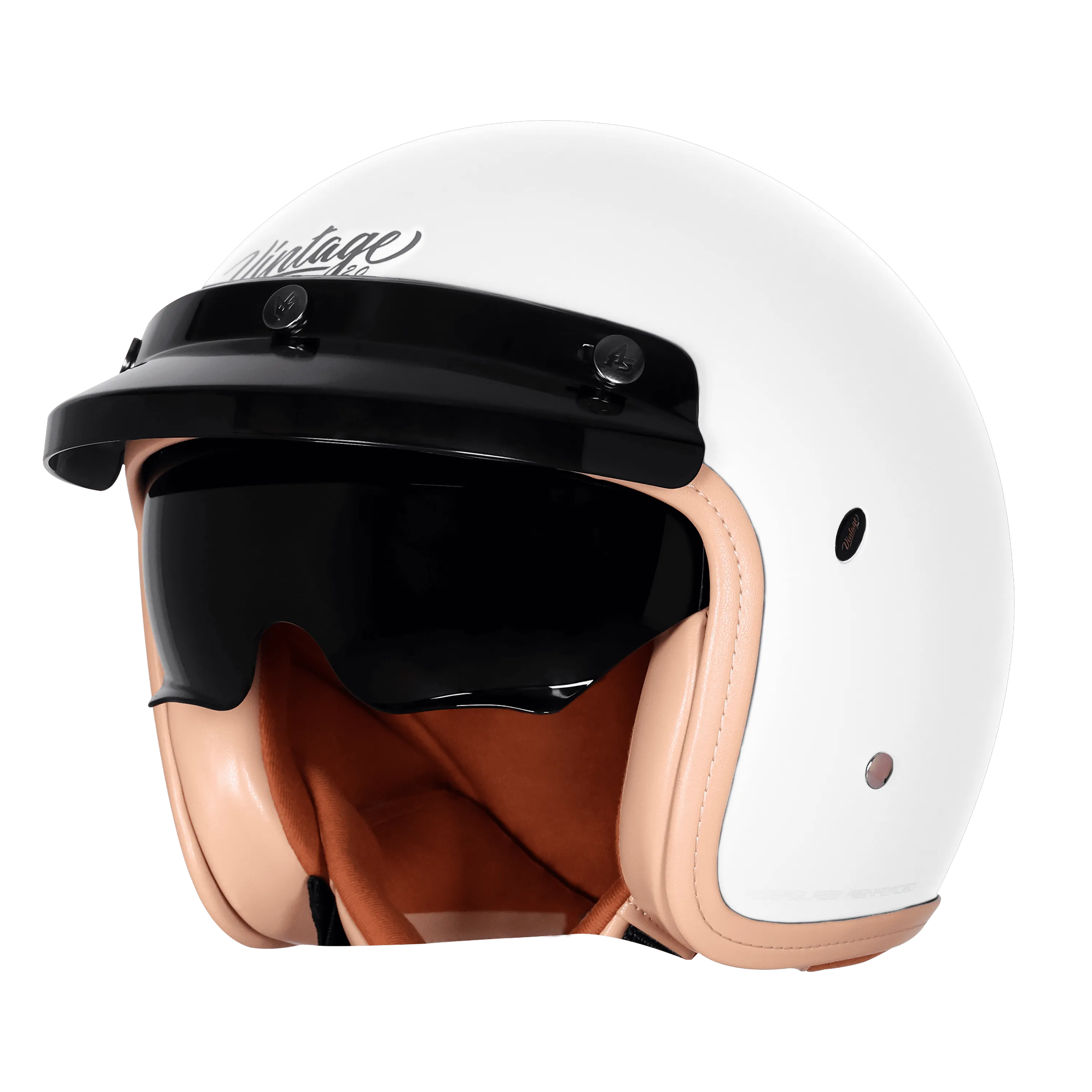 Steelbird Sbh 68 Vintage White Half Face Helmet