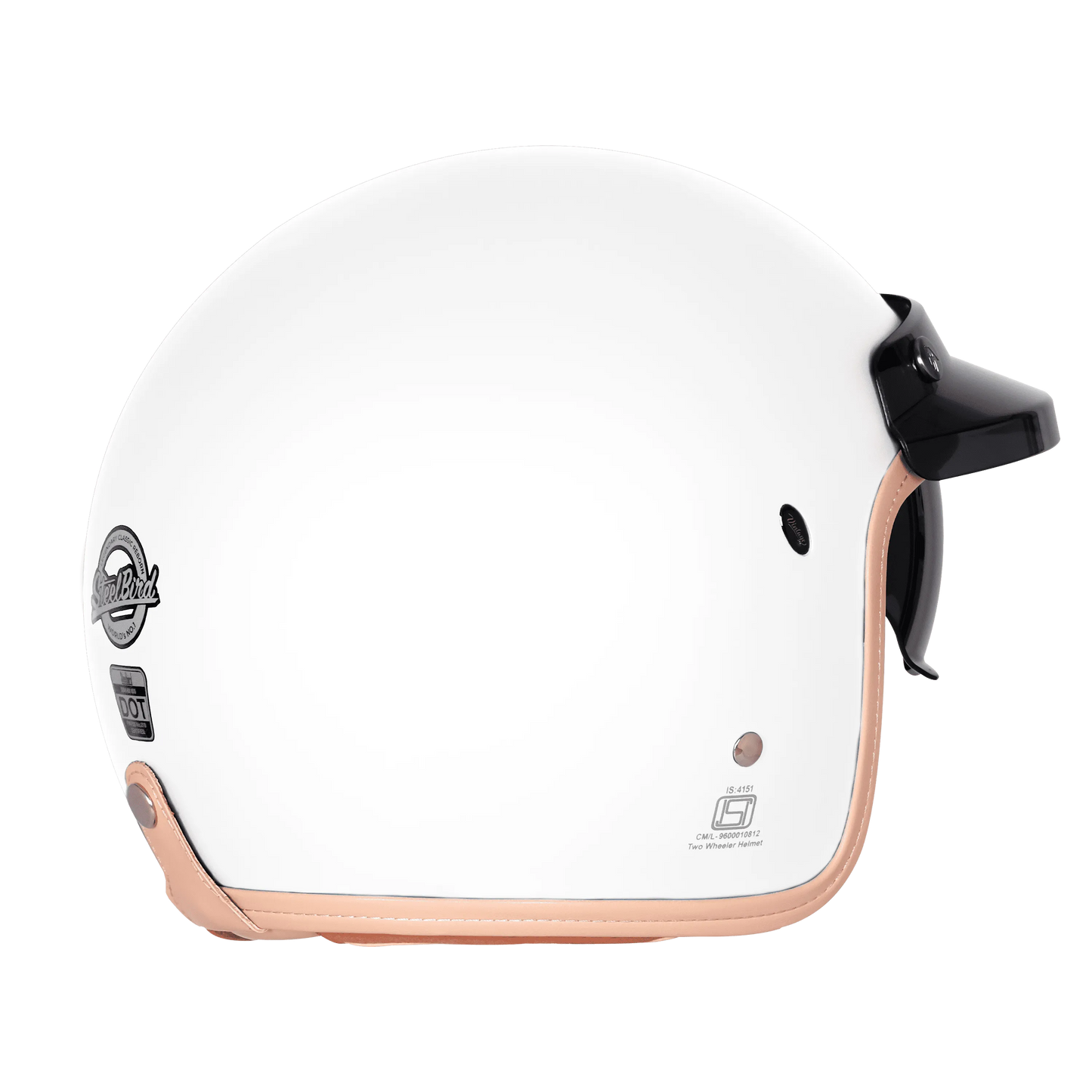 Steelbird Sbh 68 Vintage White Half Face Helmet