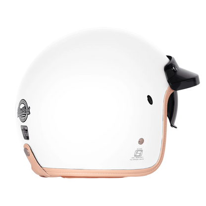 Steelbird Sbh 68 Vintage White Half Face Helmet