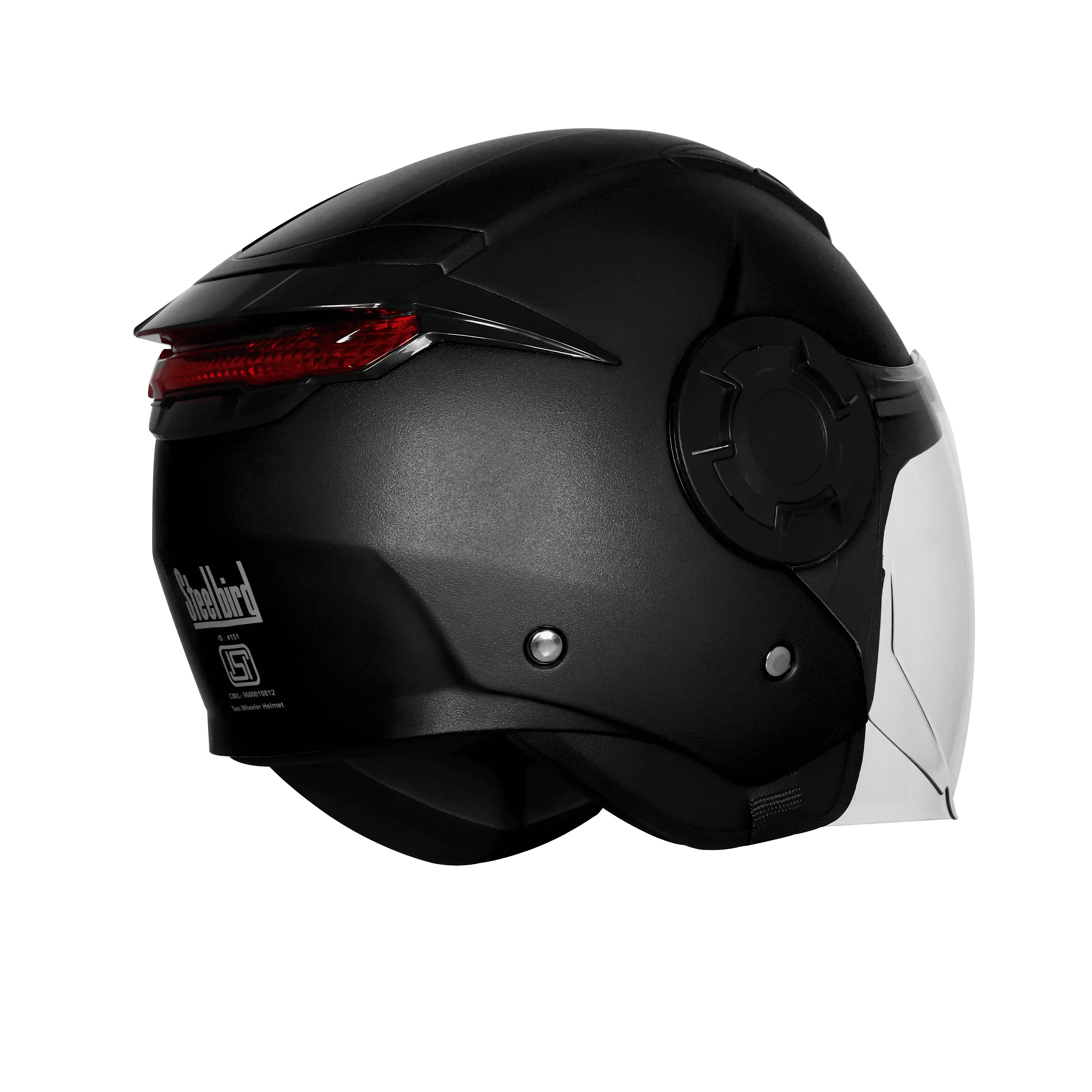 Steelbird Sbh 73 Drx Black Half Face Helmet