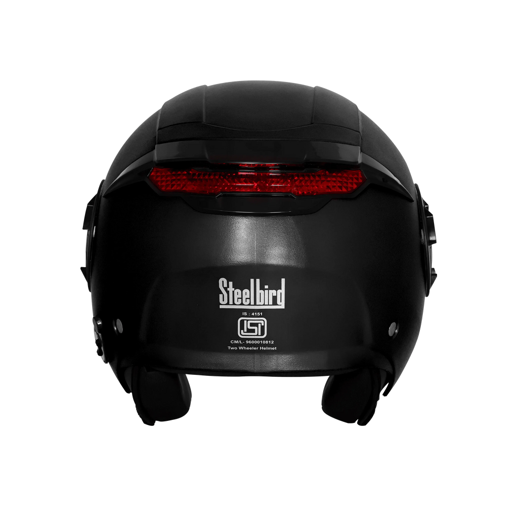Steelbird Sbh 73 Drx Black Half Face Helmet