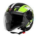 Steelbird Sbh 73 Drx Black Neon Half Face Helmet