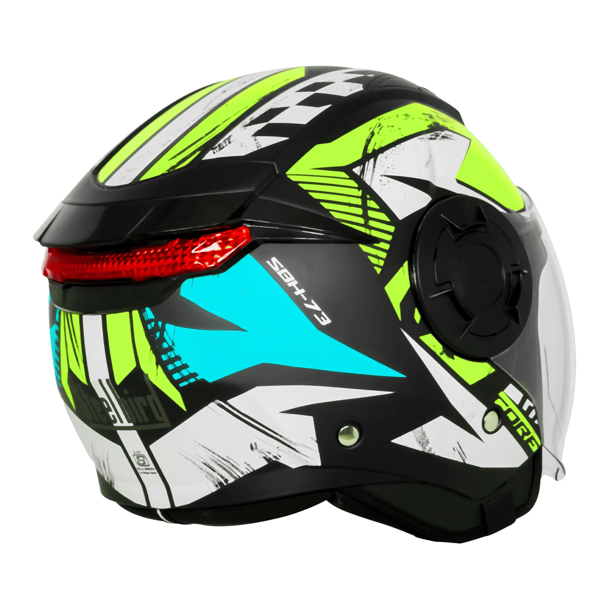 Steelbird Sbh 73 Drx Black Neon Half Face Helmet
