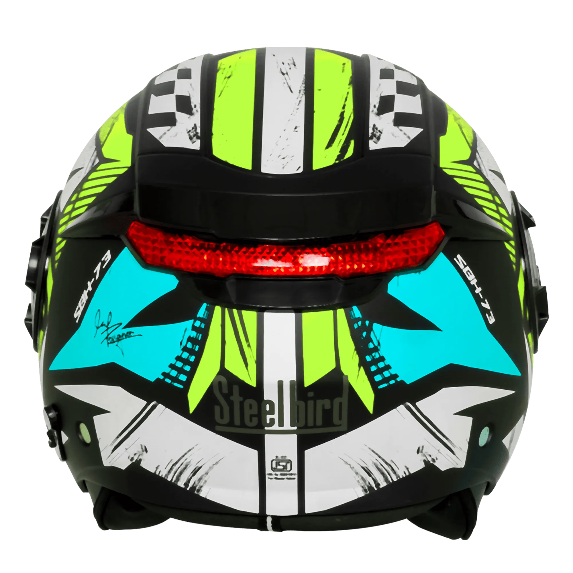 Steelbird Sbh 73 Drx Black Neon Half Face Helmet