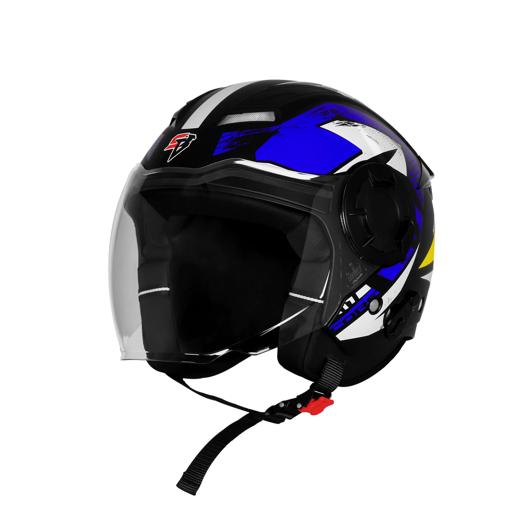 Steelbird Sbh 73 Drx Rf Core Black Blue Half Face Helmet