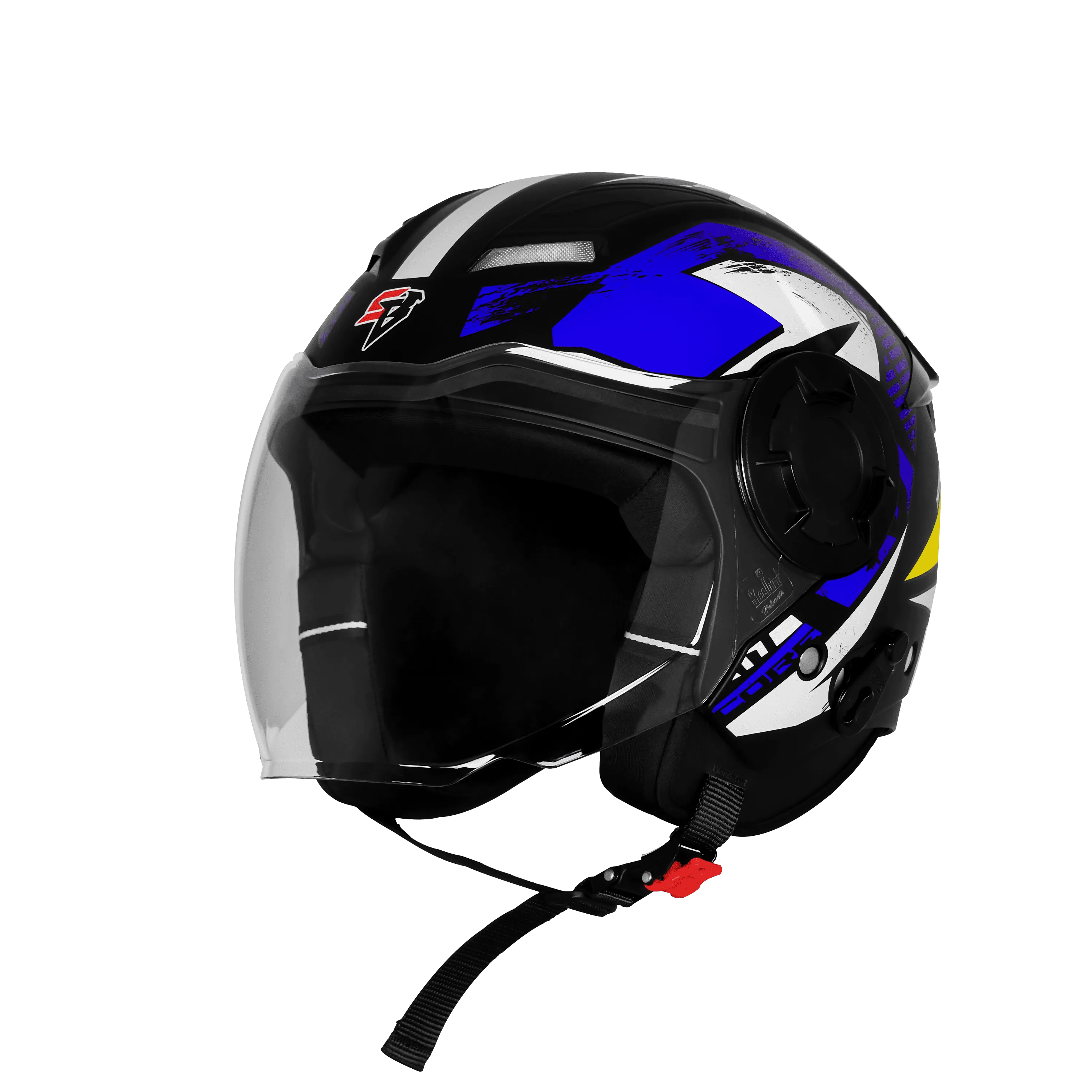 Steelbird Sbh 73 Drx Rf Core Black Blue Half Face Helmet