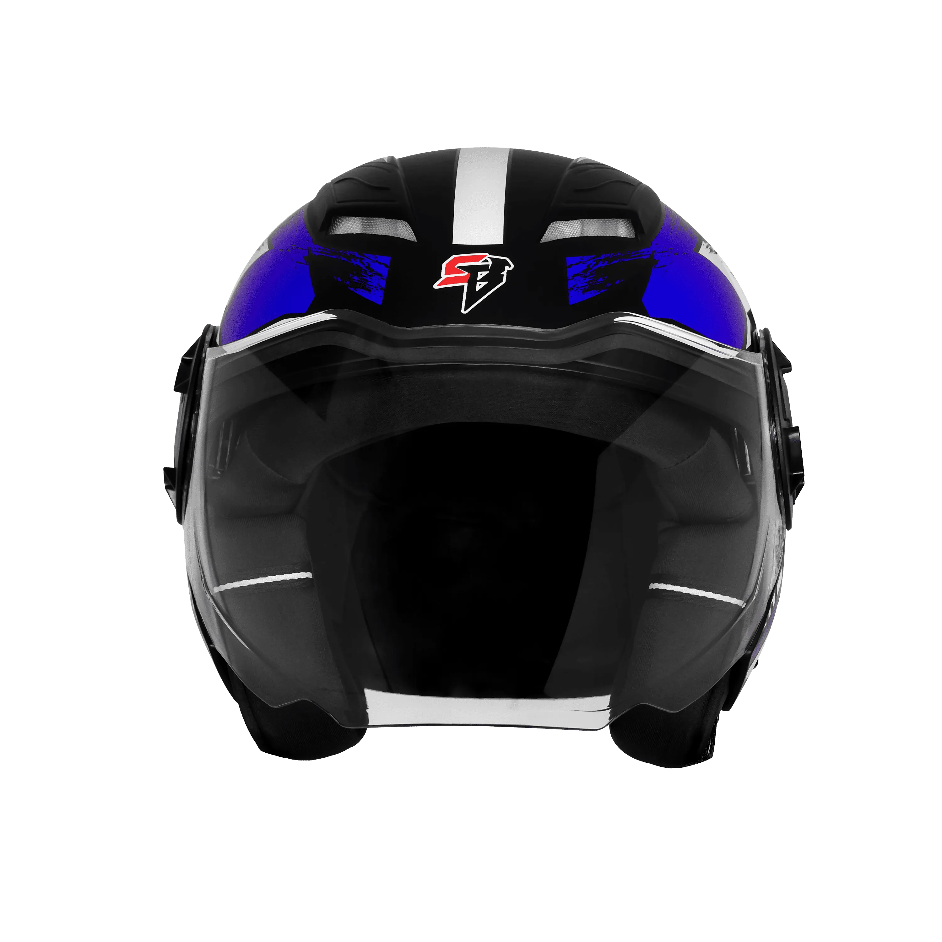 Steelbird Sbh 73 Drx Rf Core Black Blue Half Face Helmet