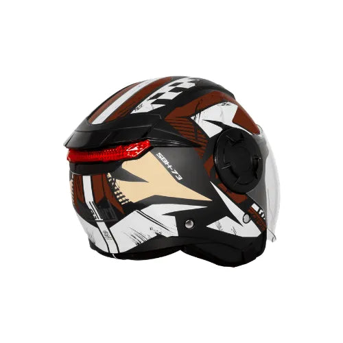 Steelbird Sbh 73 Drx Rf Core Black Brown Half Face Helmet