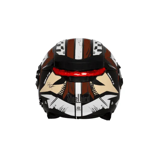 Steelbird Sbh 73 Drx Rf Core Black Brown Half Face Helmet